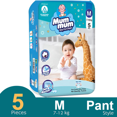 Mum Mum Pant System Baby Diaper Pant (M Size) (7-12kg) (5 Pcs) image
