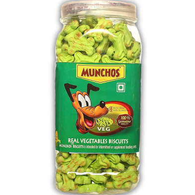 Munchos Dog Biscuits Real Vegetables Flavor 500 gm Jar image