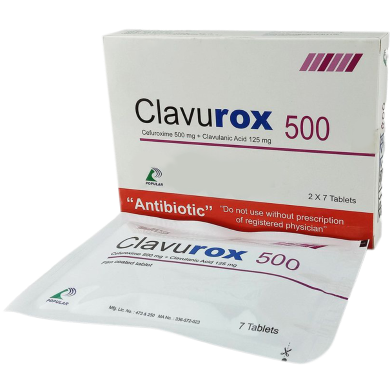 Clavurox 500 mg Tablet 7's Strip image