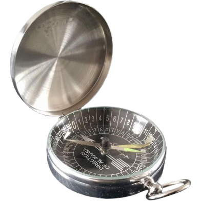 Muslim Keychain Qibla Pocket Compass Metal Case Qibla Compass image