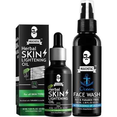 Muuchstac Face Care Kit Skin Lightening Oil 30ml and Ocean Face Wash-100ml - Face Wash -247957619 image