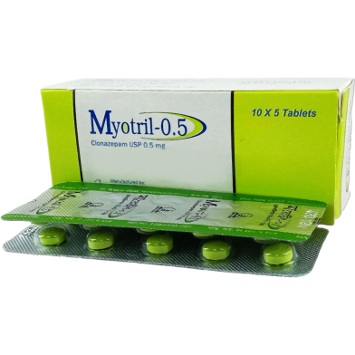 Myotril 0.5 mg Tablet 10's Strip image