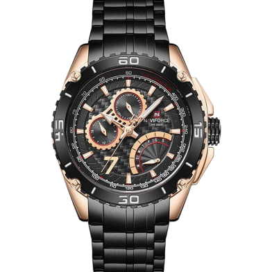 NAVIFORCE Mens Watch Luxury Sport Waterproof Military Wristwatch Business Casual Stainless Steel Watches for Men image