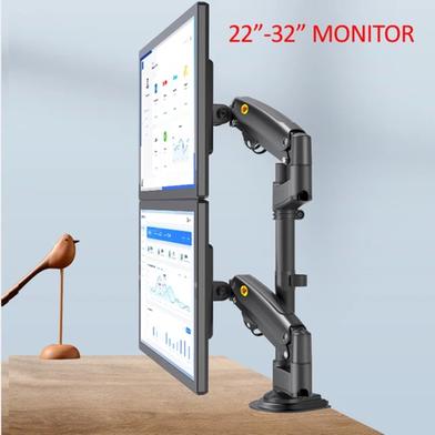NB Double Monitor Desk Holder H180 Arm Ful Motion LCD TV Mount image