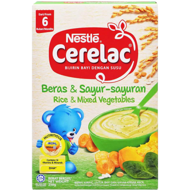 NESTLE Cerelac Rice And Mixed Vegetables From 6 Months 250gm image