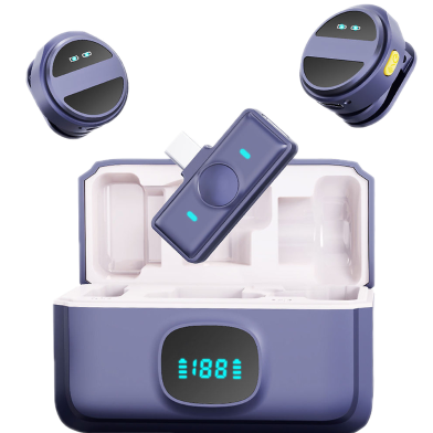 NEW SX21 Round Magnetic Digital Wireless Collar Lavalier Microphone for Live Broadcast image