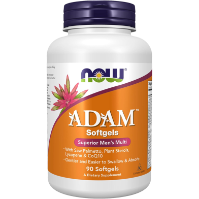 NOW ADAM™ Men's Multivitamin with Saw Palmetto Plant Sterols Lycopene and CoQ10 90 Softgels image