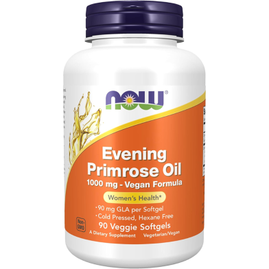 NOW Evening Primrose Oil 1000 mg Vegan Formula 90 Veg Softgels image