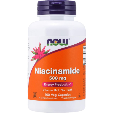 NOW Foods Niacinamide 500 mg 100 Veg Capsules image