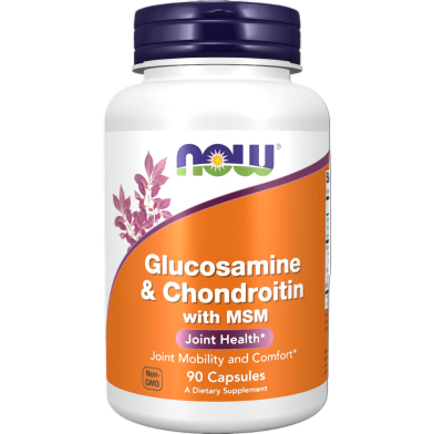 NOW Glucosamine and Chondroitin with MSM 90 Veg Capsules image