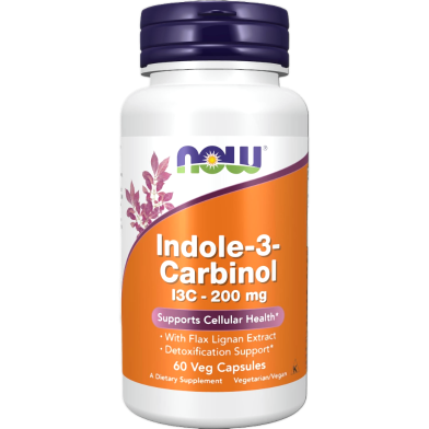 NOW Indole-3-Carbinol 200 mg with Flax Lignan Extract 60 Veg Capsules image