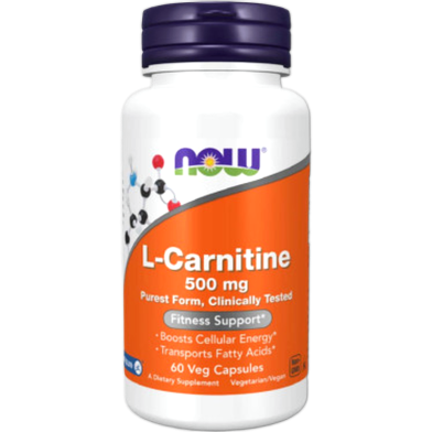 NOW L-Carnitine 500 mg Veg 60 Capsules image
