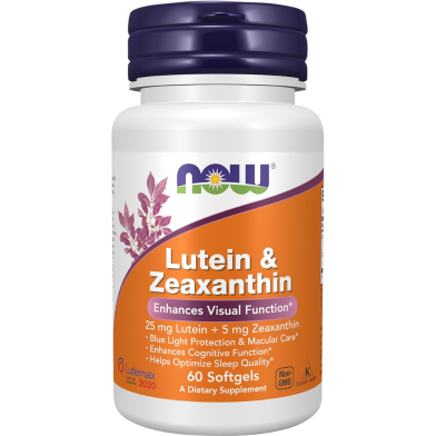 NOW Lutein and Zeaxanthin with 25 mg Lutein and 5 mg Zeaxanthin 60 Softgels image