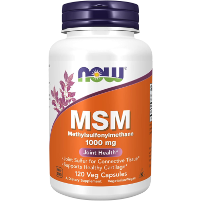 NOW MSM Methylsulfonylmethane 1000 mg 120 Capsules image