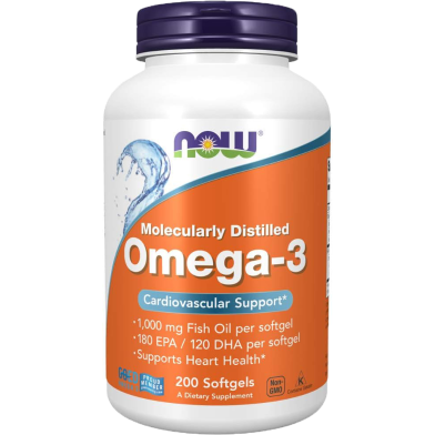 NOW Omega-3 Fish Oil 1000 mg 200 Softgel image