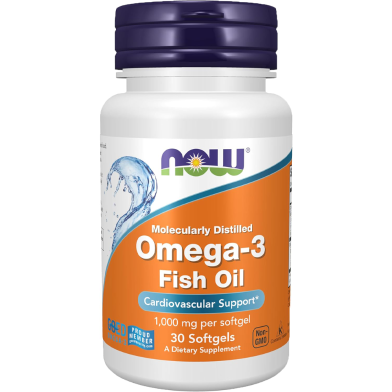 NOW Omega-3 Fish Oil - 1000mg - 30 Softgels image
