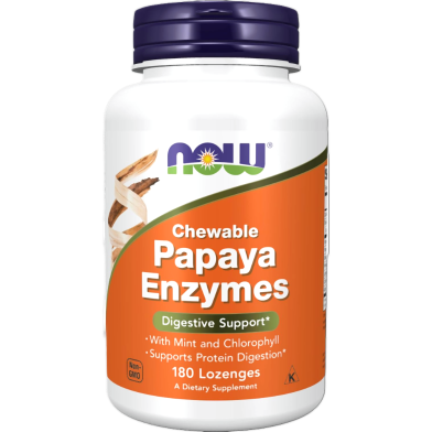 NOW Papaya Enzyme Chewable 180 Lozenges image