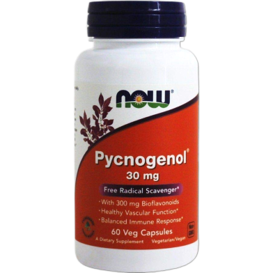 NOW Pycnogenol Free Radical Scavenger 30mg-60 Vegetable Capsule image