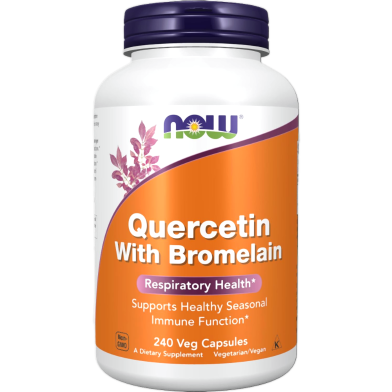 NOW Quercetin with Bromelain 240 Veg Capsules image