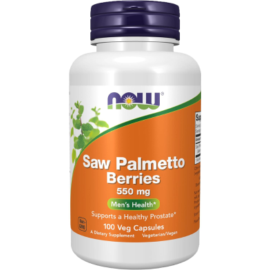 NOW Saw Palmetto Berries 550 mg 100 Veg Capsules image