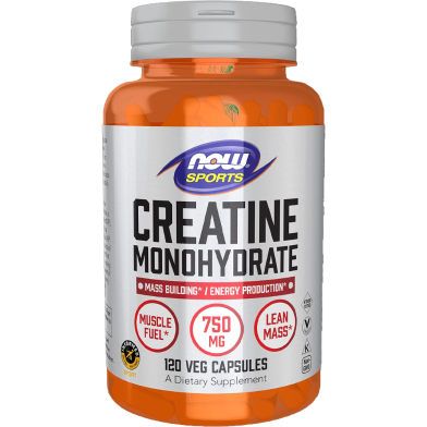 NOW Sports Nutrition Creatine Monohydrate 750mg 120 Veg Capsules image