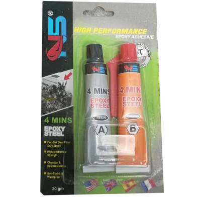 NS High Performance Epoxy Adhesive 4 Mins Epoxy Steel Epoxy Glue 20gm Steel Epoxy AB Negative Positive Epoxy AB Rapid Steel Epoxy A Resin B Hardener Steel Epoxy image