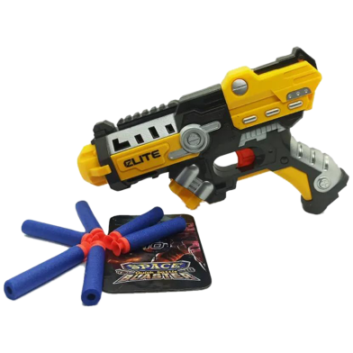 NUB Inspired Plastic Soft Blaster Toy GUN With Suction Target Board (nub_gun_498a_yellow) image