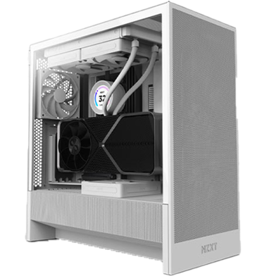 NZXT H5 Flow 2024 Edition Compact ATX Mid-Tower Airflow Casing - White image