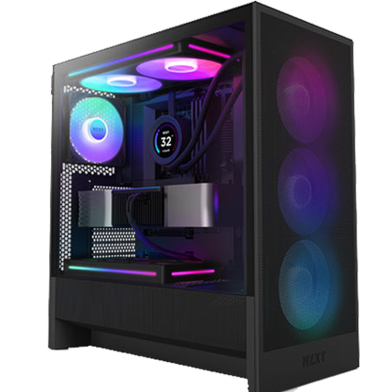 NZXT H5 Flow RGB 2024 Edition Compact ATX Mid-Tower Airflow Casing - Black image