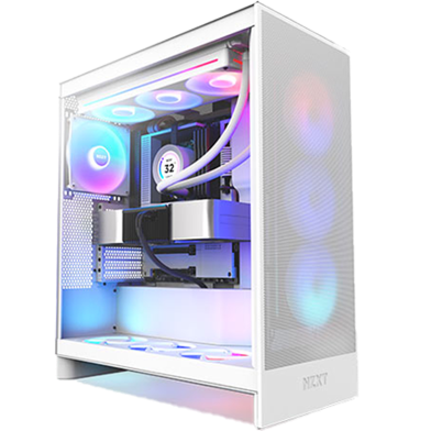 NZXT H7 Flow RGB 2024 Edition Mid-Tower ATX Airflow Casing - White image
