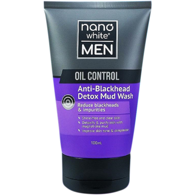 Nano White Men Oil Control Anti Blackhead Detox Mud Wash 100ml image
