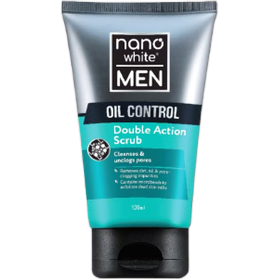 Nano White Men Oil Control Double Action Scrub 100ml image