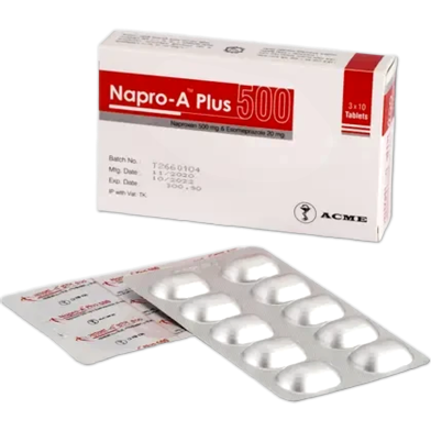 Napro-A Plus 500 Mg, 20 Mg Tablet 10'S Strip image