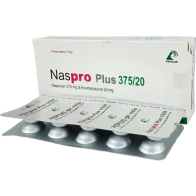 Naspro Plus 375 Mg, 20 Mg Tablet-10's Strip image