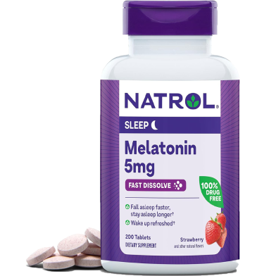 Natrol Melatonin Fast Dissolve Strawberry 5 mg 200 Tablets -463254962 image
