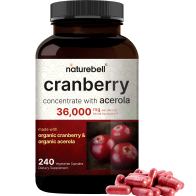 NatureBell Cranberry Pills 36,000mg With Acerola 240Veggie Capsules -482311007 image