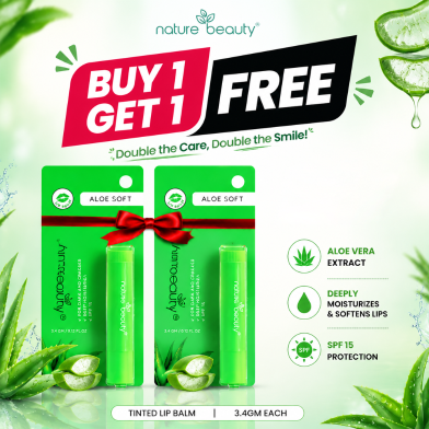 Nature Beauty Aloe Soft Lip Balm 3.4gm (Buy 1 Get 1 FREE) image