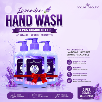 Nature Beauty Hand Wash Lavender 250ml (3Pcs Combo Offer) image
