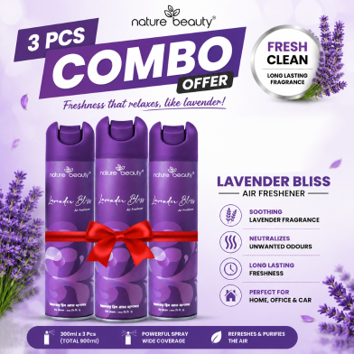 Nature Beauty Lavender Bliss Air Freshener 300ml (3Pcs Combo Offer) image