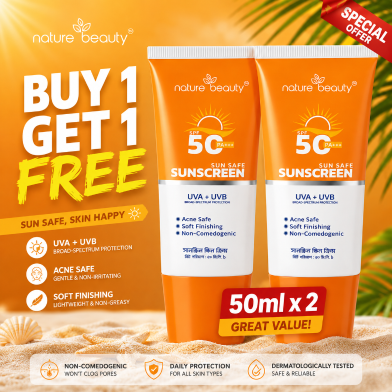 Nature Beauty Sunscreen Spf 50 Pa Plus Plus Plus 50ml (Buy 1 Get 1 FREE) image