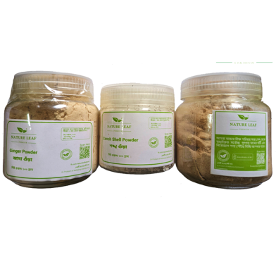 Nature Leaf Ada Gura 100 gm Plus Roshun Gura 100 gm Plus Shongkho Gura 100gm - Total 300gm Savings Combo Pack image