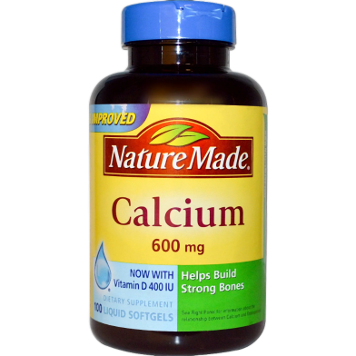 Nature Made Calcium 600 mg with Vitamin D3 100 Softgels (USA) image
