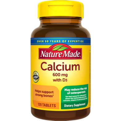 Nature Made Calcium 600mg with Vitamin D3 for 120 Tablets(USA) image
