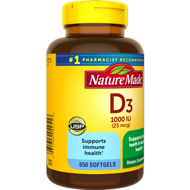 Nature Made Vitamin D3 25 mcg 1000iu 650 Softgels (USA) image