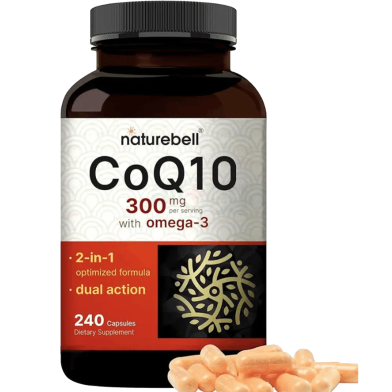Naturebell CoQ10 (Ubiquinone) 300 mg With Omega 3 Fatty Acids 240 Capsules -433664757 image