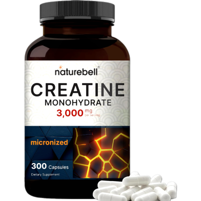 Naturebell Creatine Monohydrate 3000mg 300 Capsules - X003s1lwlf image