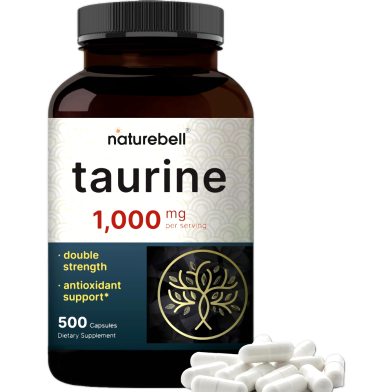 Naturebell Taurine 1000mg 500 Capsules - X004as2djp image