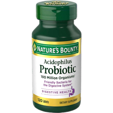 Nature’s Bounty Acidophilus Probiotic Digestive and Intestinal Health 120 Tablets (USA) image