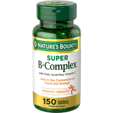 Nature’s Bounty B-Complex with Folic Acid plus Vitamin C 150 Tablets (USA) image