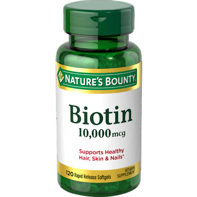 Nature’s Bounty Biotin 10000mcg Ultra Strength 120 Softgels image